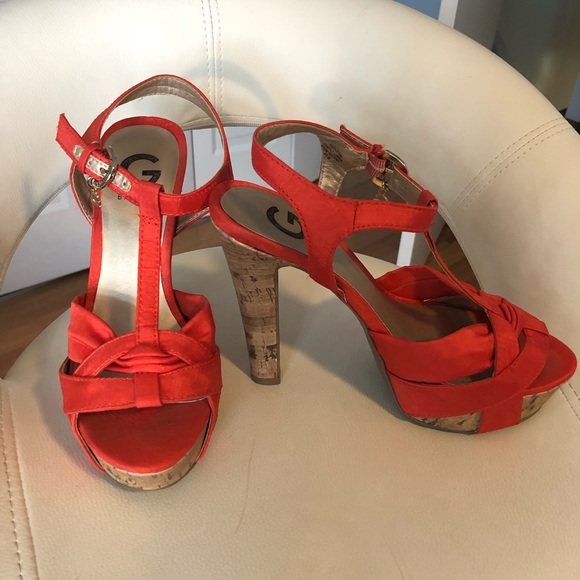 G by Guess Shoes - ⬇️$42 👠 Guess cork / satin platform 4” heels